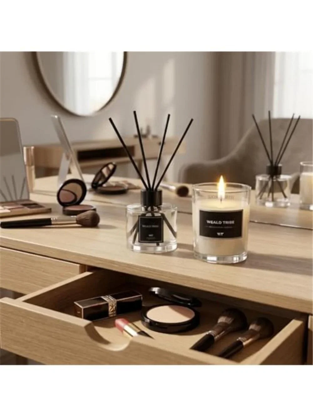 Reed Diffuser Set of 3 for Bathroom Air Fresheners, Oil Diffuser Sticks